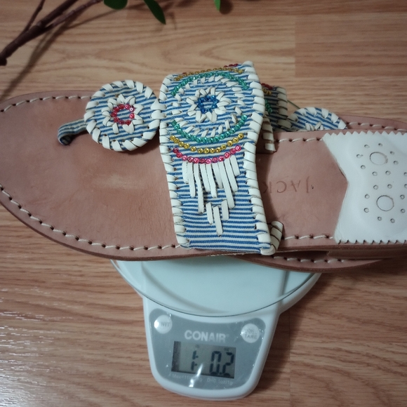 Jack Rogers Beaded Leather Sandals with Blue Accents Size 7.5 - Picture 6 of 6